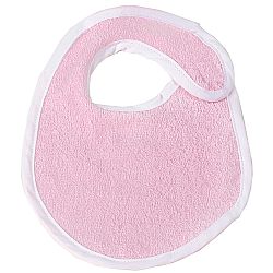 Μικρή σαλιάρα πετσέτας, ροζ, με ρέλι (λευκό)